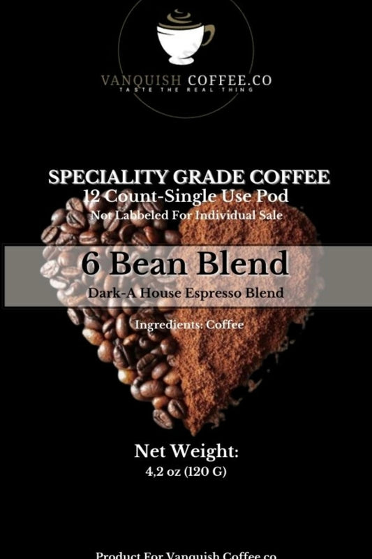 6-Bean (Dark Roast) [12 Single Use Puds]